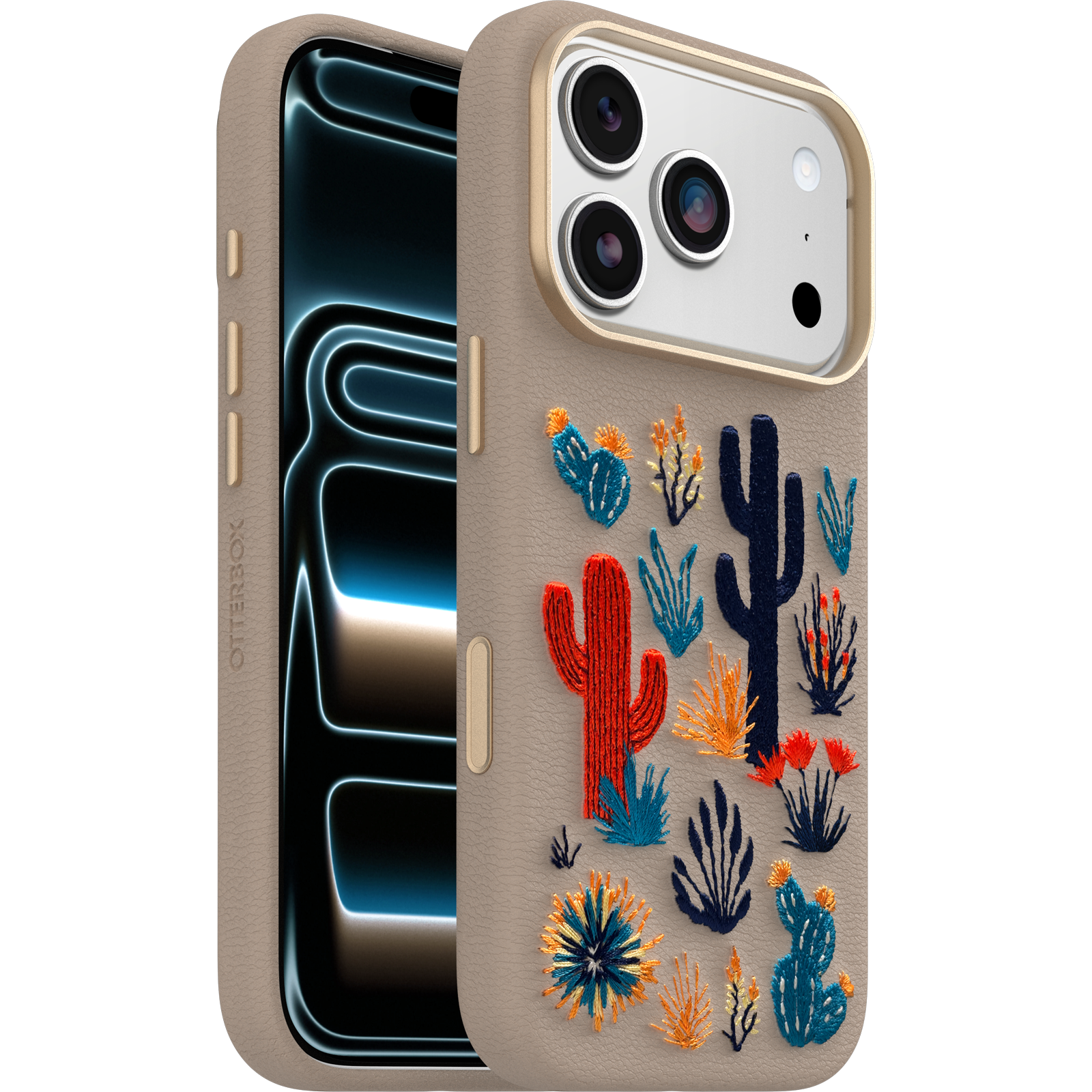 iPhone 18 Pro and iPhone 17 Pro Symmetry Series Cactus Leather Embroidery Case