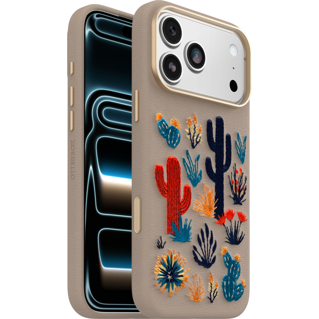 iPhone 18 Pro Max and iPhone 17 Pro Max Symmetry Series Cactus Leather Embroidery Case