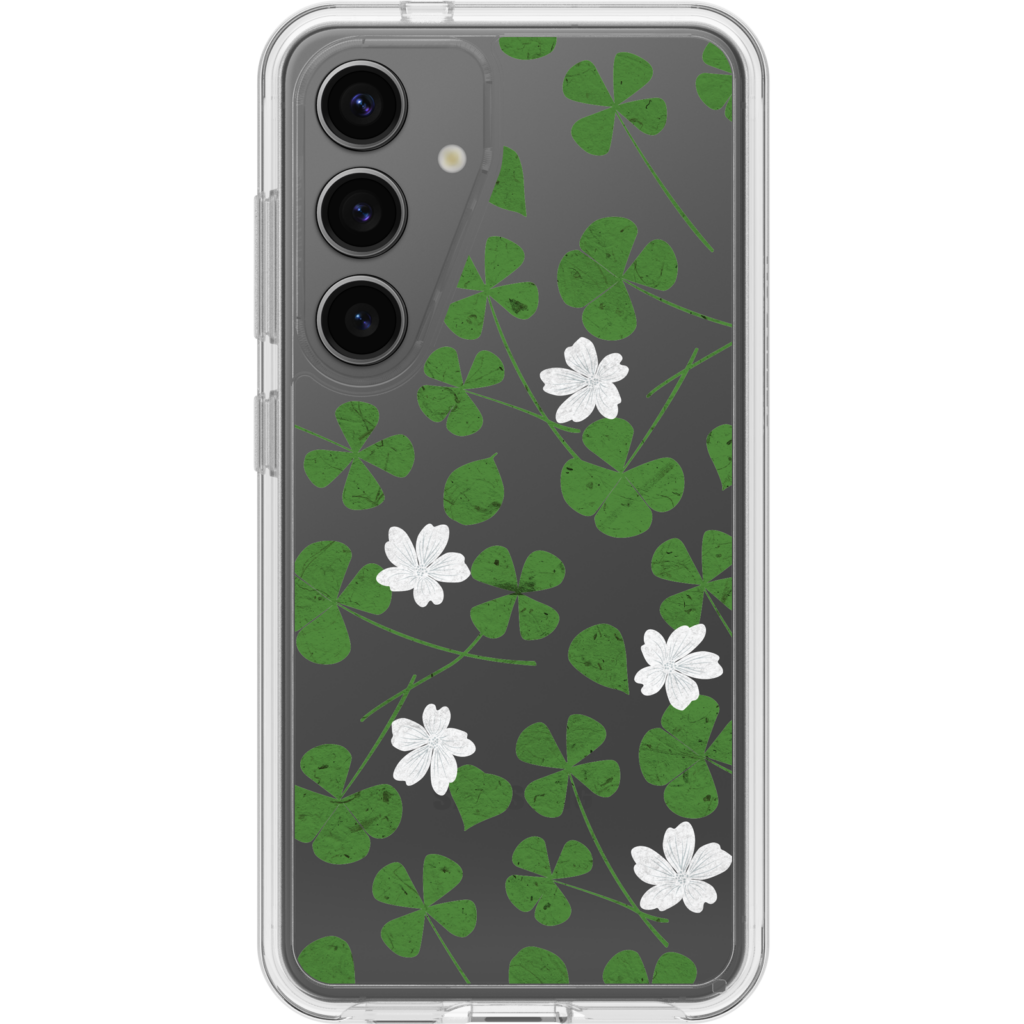 Galaxy S24 Symmetry Series Clear Clovers Case