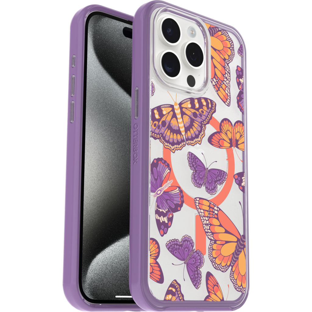 iPhone 15 Pro Max Symmetry Series Clear Case for MagSafe Fluttering Flora